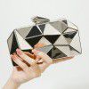 Small square bag with metal chain diagonal cross, diamond shaped grab, dinner bag for women 