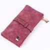 Retro frosted women's medium length multi card wallet buckle with two fold hand grip wallet 