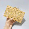 Dinner bag retro rattan woven trendy acrylic single shoulder chain bag for women 