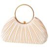 Hundred pleated banquet bag, women's handbag, socialite temperament banquet handbag, formal dress bag, circular ring handbag 