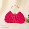 Hundred pleated banquet bag, women's handbag, socialite temperament banquet handbag, formal dress bag, circular ring handbag 