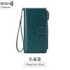 Women's Wallet Long Oil Wax Leather Retro Wallet Large Capacity Handbag 