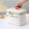 Large capacity partitioned makeup bag for women, portable portable travel skincare product brush storage, toiletries bag box 