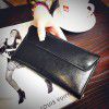 Long Wallet Women's Genuine Leather Buckle Minimalist Business Cowhide Thin Wallet Card 