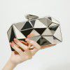 Small square bag with metal chain diagonal cross, diamond shaped grab, dinner bag for women 