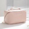 Vertical Pattern Pillow Makeup Bag Women's Large Capacity Portable Travel Cosmetics Storage Bag Washing Bag 