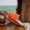 Genuine leather wallet, small wallet for women, ultra-thin student card bag, integrated wallet, high-end and multifunctional 