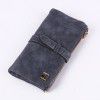Retro frosted women's medium length multi card wallet buckle with two fold hand grip wallet 