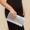 Spliced women's bag with pleated flap, hand-held bag with fine powder, women's banquet bag 